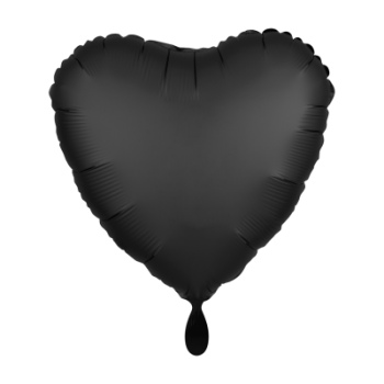 Folienballon Herz Satin Schwarz 43cm